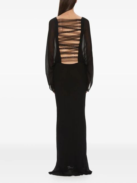 Christopher Esber lattice-lace silk maxi dress - Black - zdjęcie produktu nr 2