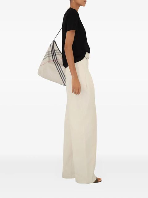 Burberry checked-trim T-shirt - Black