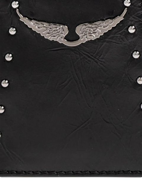 Zadig&Voltaire studded wings-detail leather wallet - Black