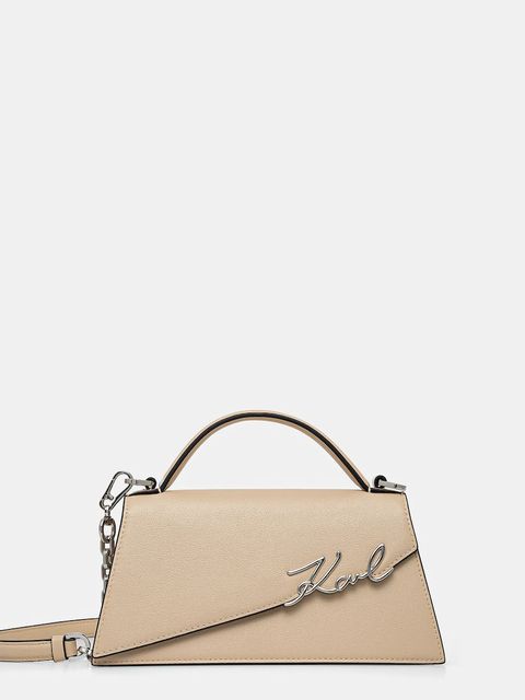 Karl Lagerfeld torebka skórzana K/SIGNATURE kolor beżowy A1W30458 - zdjęcie produktu nr 1
