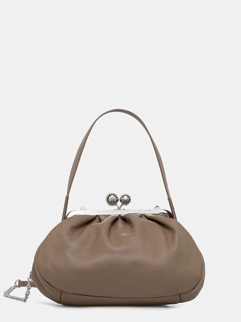 Weekend Max Mara torebka skórzana CUBICO kolor szary 2615511174600 - zdjęcie produktu nr 1