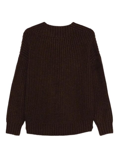 STAUD ribbed V-neck sweater - Brown - zdjęcie produktu nr 2