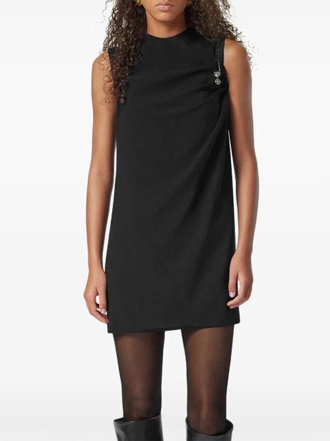 Versace Safety Pin satin midi shirt dress - Black