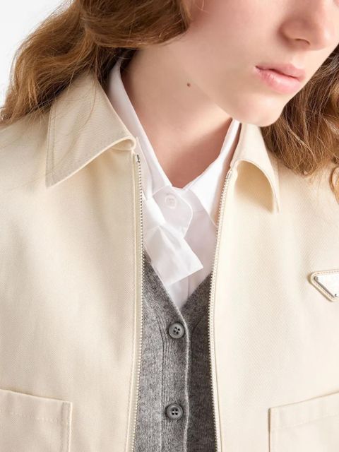 Prada Triangle-logo jacket - Neutrals