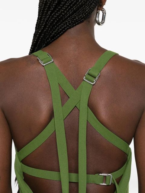 The Attico asymmetric-neck maxi dress - Green - zdjęcie produktu nr 2