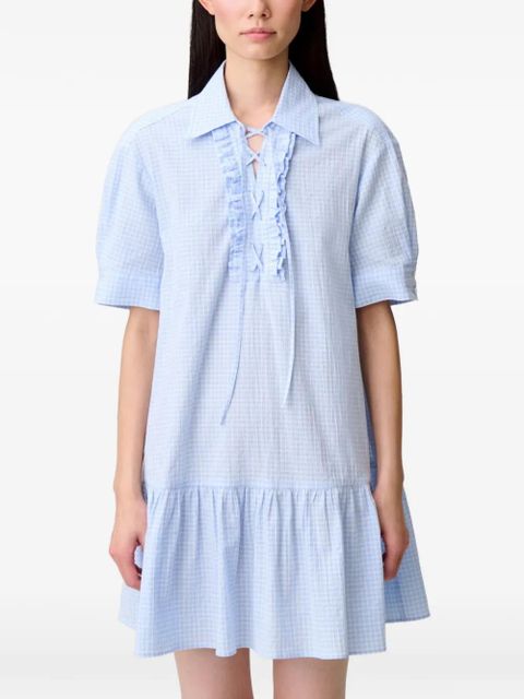 Claudie Pierlot ruffled shirt mini dress - Blue