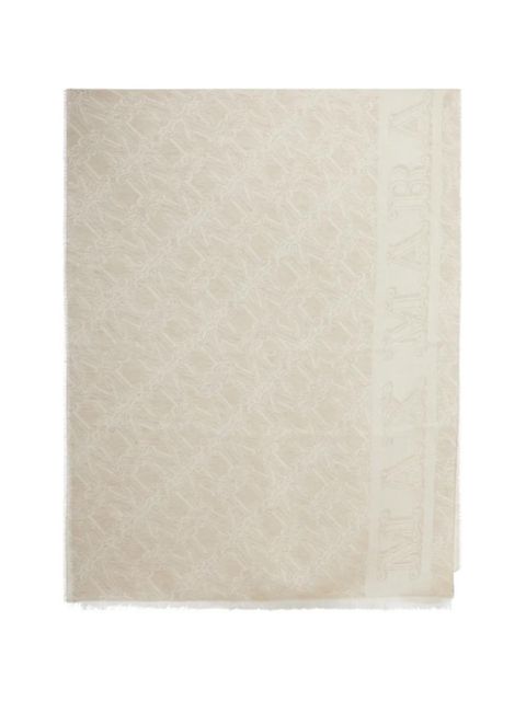 Max Mara jacquard logo scarf - Neutrals - zdjęcie produktu nr 2