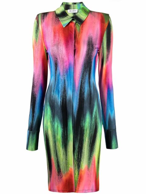 The Attico graphic-print shirtdress - Green - zdjęcie produktu nr 1