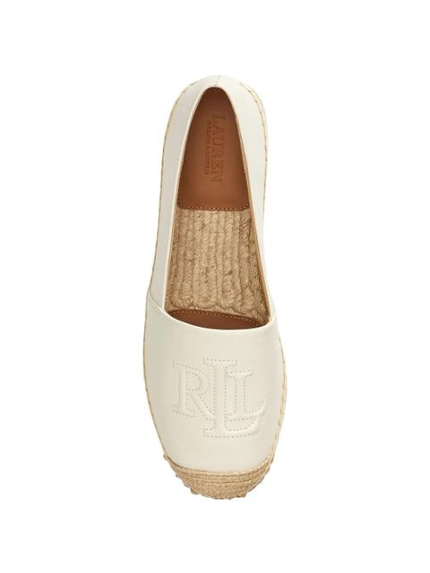 Lauren Ralph Lauren Cameryn embroidered-logo leather espadrilles - Neutrals