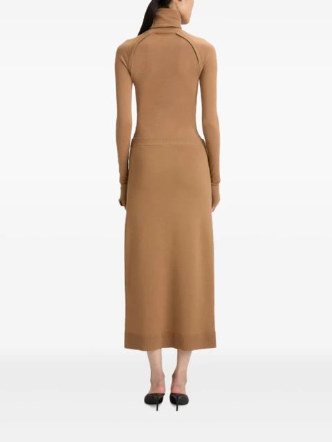 Victoria Beckham Button Detail midi skirt - Brown
