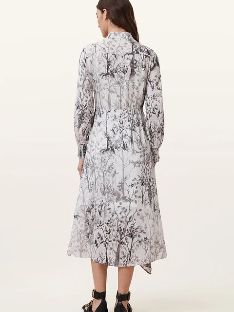 AllSaints sukienka lniana SKYLAR MAXI