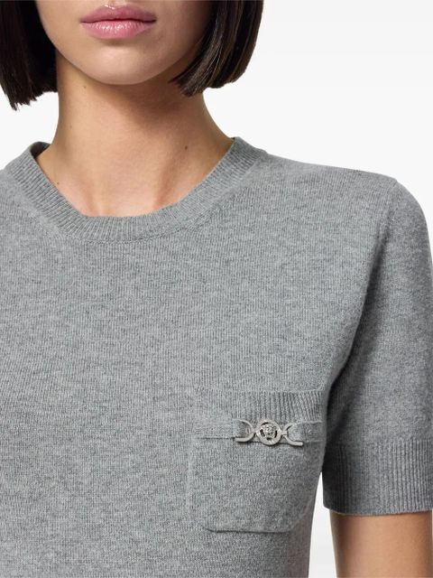 Versace Medusa-plaque knitted top - Grey