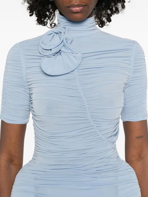 Magda Butrym rosette ruched top - Blue