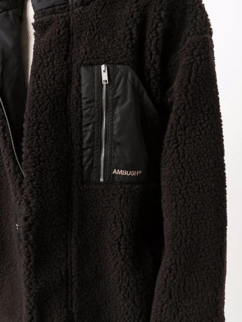 AMBUSH two-tone teddy jacket - Brown