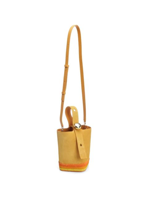 LOEWE mini Pebble suede bucket bag - Yellow