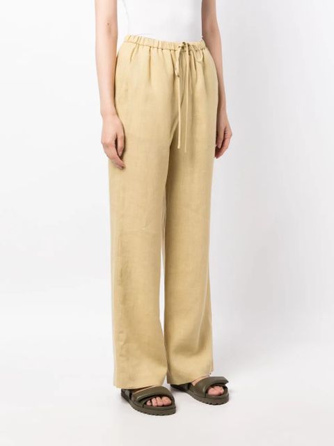 Nanushka drawstring -waist linen trousers - Yellow - zdjęcie produktu nr 2