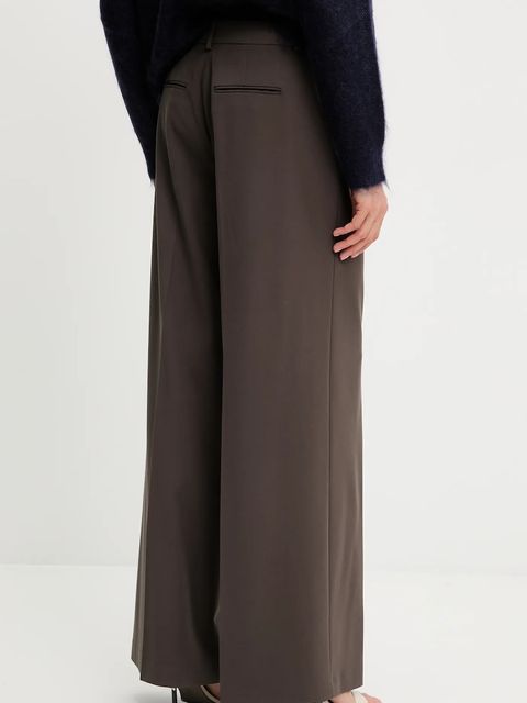 Blugirl Blumarine spodnie damskie kolor brązowy szerokie high waist RF5090.T5771 - zdjęcie produktu nr 2