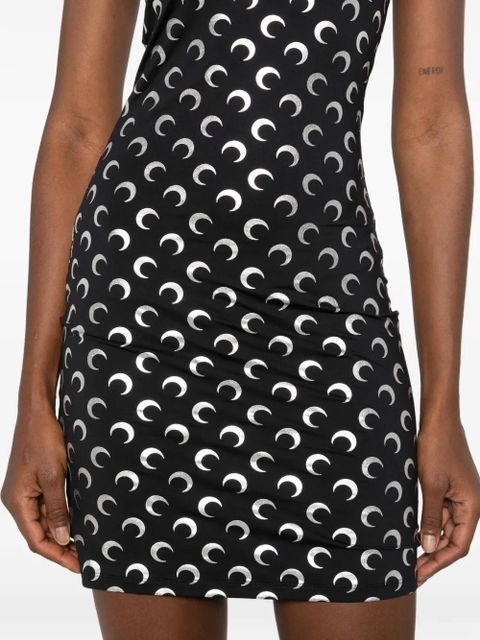 Marine Serre moon-print mini dress - Black