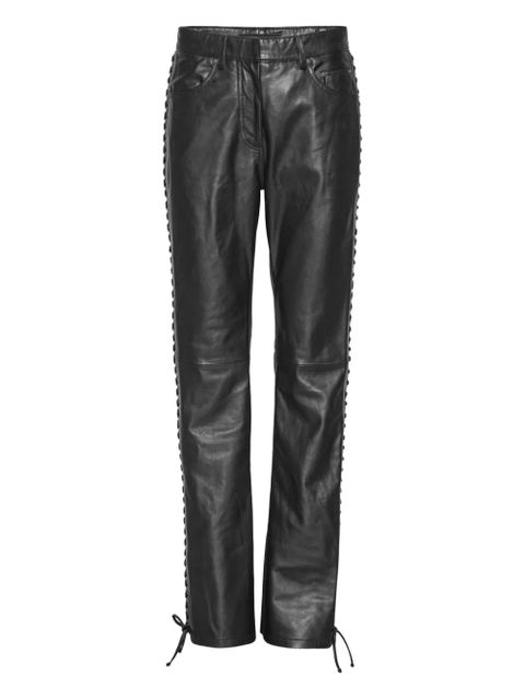 ROTATE BIRGER CHRISTENSEN laced leather trousers - Black - zdjęcie produktu nr 1