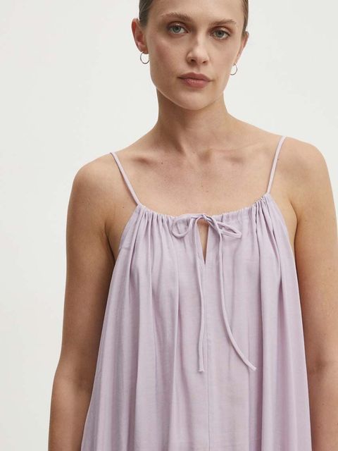 Answear.LAB sukienka kolor fioletowy maxi oversize