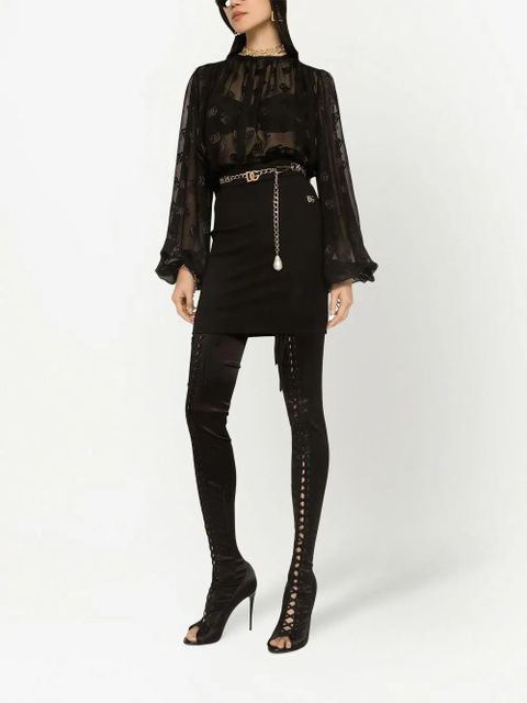 Dolce & Gabbana DG-logo satin blouse - Black - zdjęcie produktu nr 2