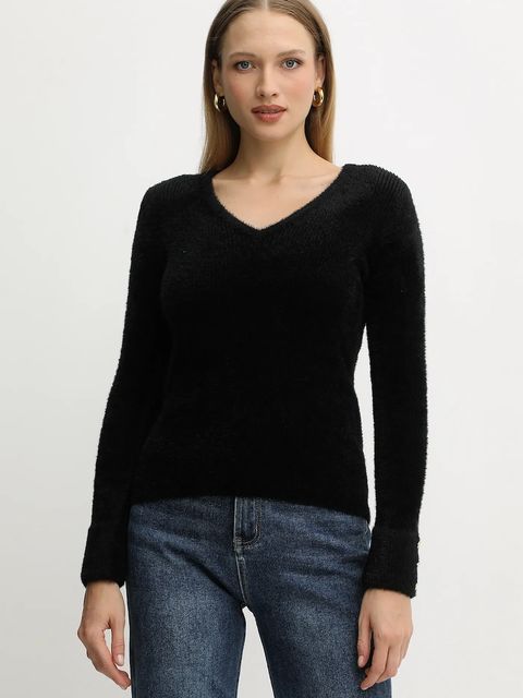 Morgan sweter MOOVE damski kolor czarny lekki MOOVE