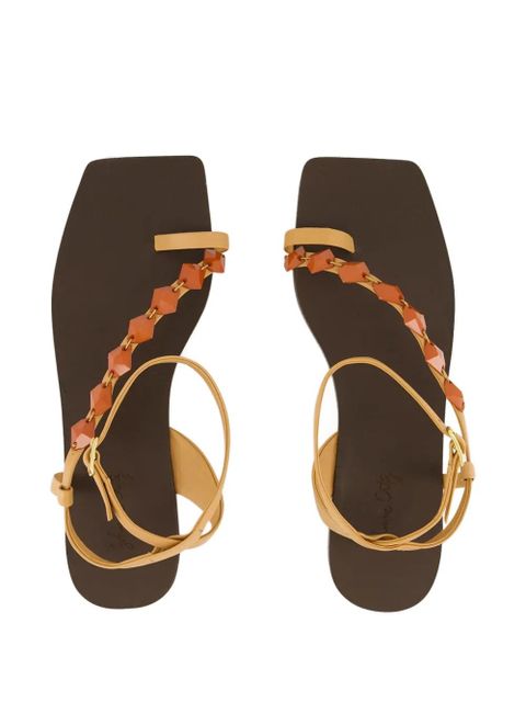 Johanna Ortiz Dazzling leather crest sandals - Neutrals