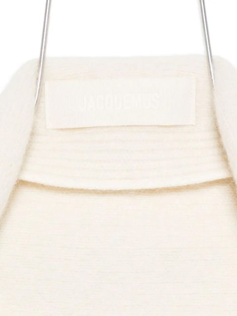 Jacquemus ribbed-knit collar scarf - White