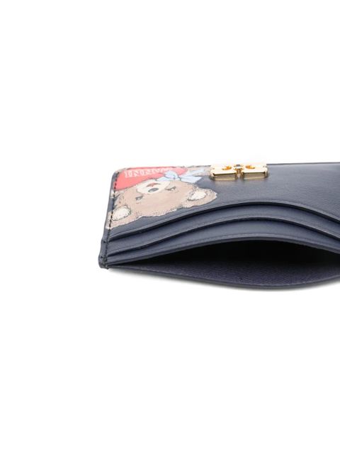 GANNI teddy-print card holder - Blue