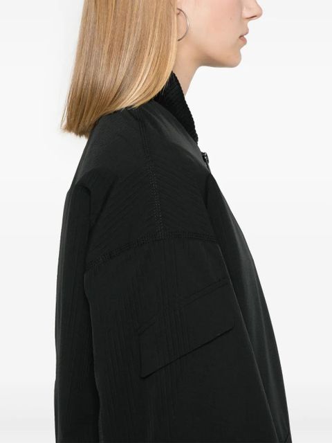 GANNI seersucker parka - Black