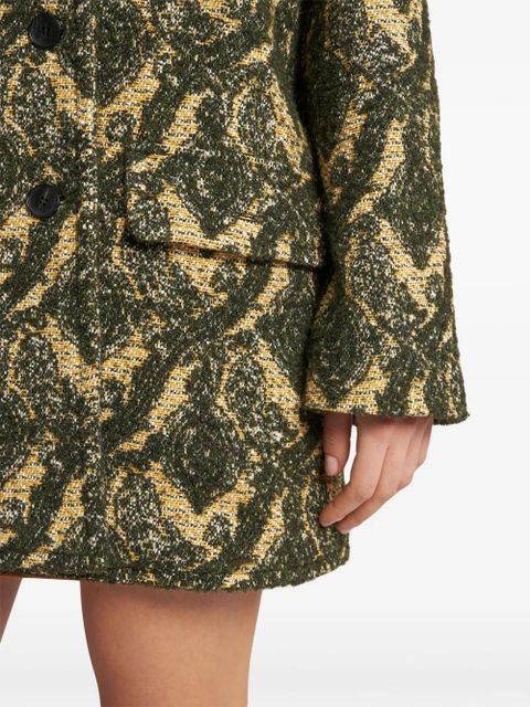 ETRO jacquard double-breasted coat - Green