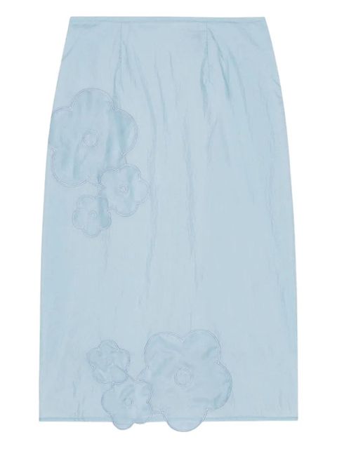Cecilie Bahnsen flower-appliqué midi skirt - Blue - zdjęcie produktu nr 1