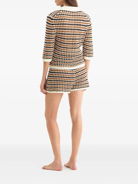 ERES Disco striped crochet shorts - White