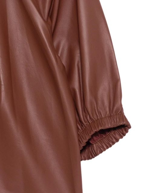 Yves Salomon gathered leather top - Brown