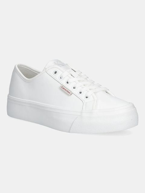 Calvin Klein Jeans sneakersy VULC FLATFORM LTH damskie kolor biały YW0YW01886 - zdjęcie produktu nr 1