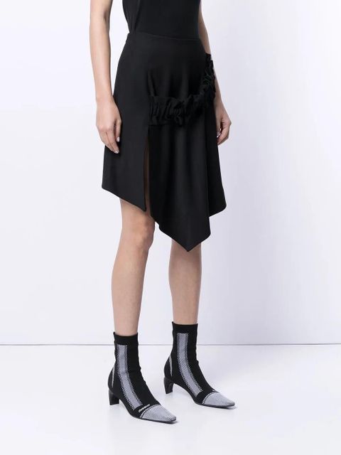 Off-White gathered detail asymmetric skirt - Black