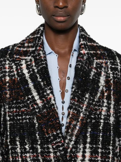 Missoni plaid single-breasted coat - Black
