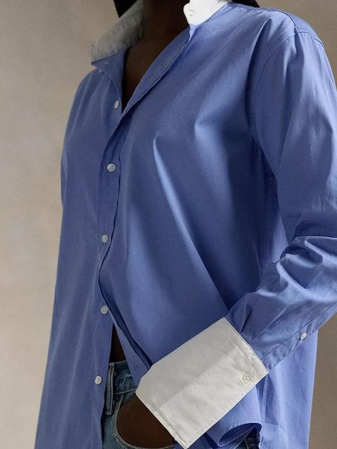 Polo Ralph Lauren koszula bawełniana damska kolor niebieski relaxed z kołnierzykiem klasycznym 211891426