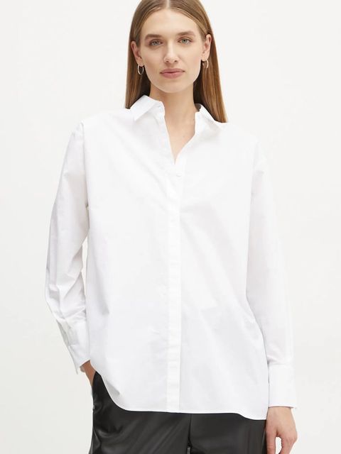 BOSS koszula damska kolor biały regular z kołnierzykiem klasycznym 50530339