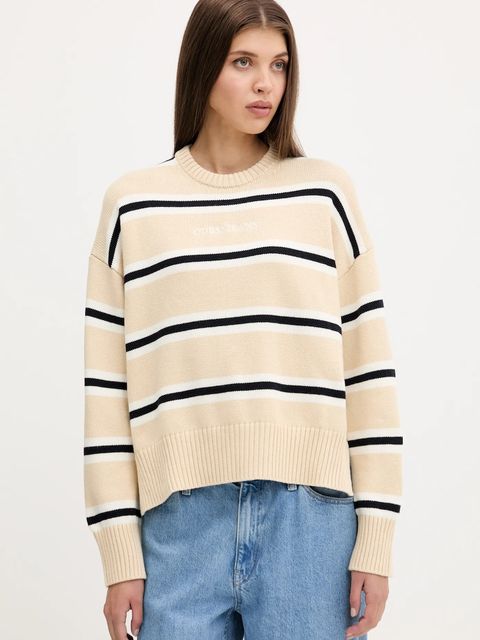 Guess Jeans sweter bawełniany kolor beżowy lekki W4BR09 Z3HM1 - zdjęcie produktu nr 1