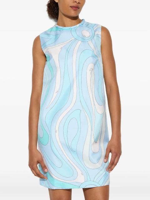 PUCCI marmo-print silk mini dress - Blue