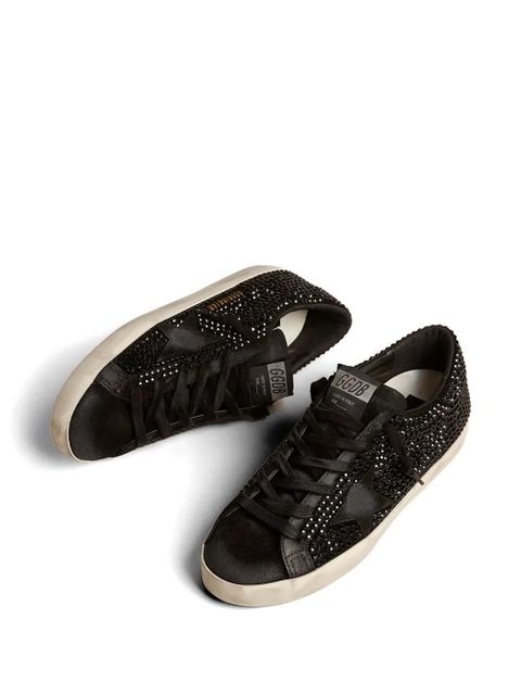 Golden Goose Super-Star in black suede with Swarovski crystals and black suede star sneakers - zdjęcie produktu nr 2