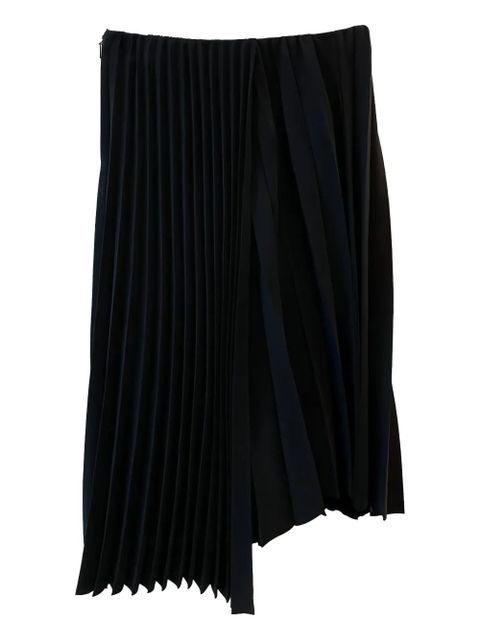 Saint Laurent pleated-construction asymmetric skirt - Black - zdjęcie produktu nr 1