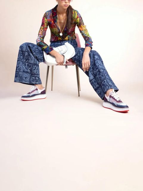 Chloé graphic-print semi-sheer shirt - Green