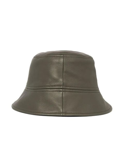 Yves Salomon leather bucket hat - Green