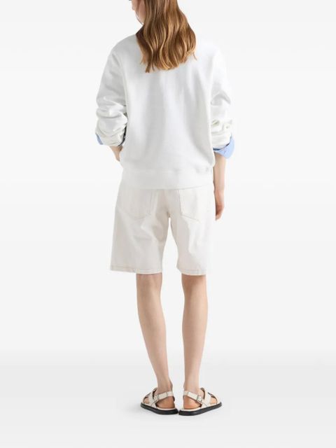 Prada crew-neck cotton sweatshirt - White