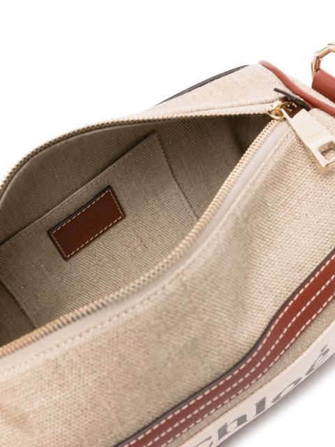 Chloé Woody canvas crossbody bag - Neutrals