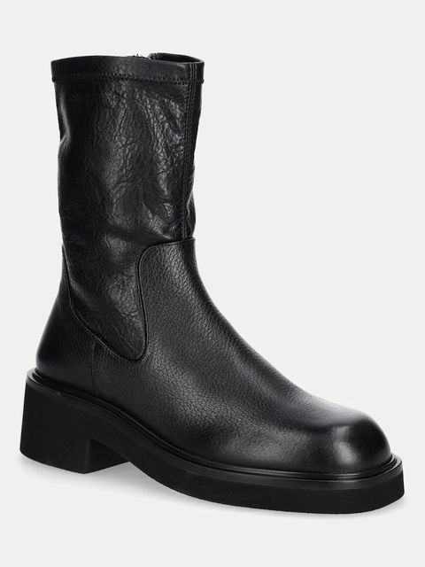 Tommy Jeans botki TJW STRETCHY MID BOOT damskie kolor czarny na platformie EN0EN02928 - zdjęcie produktu nr 1