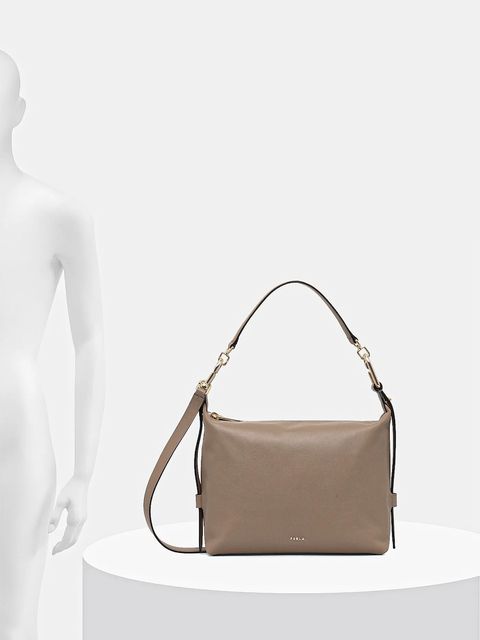 Furla torebka skórzana Tonie M Hobo kolor beżowy WB01964 BX2045 1257S