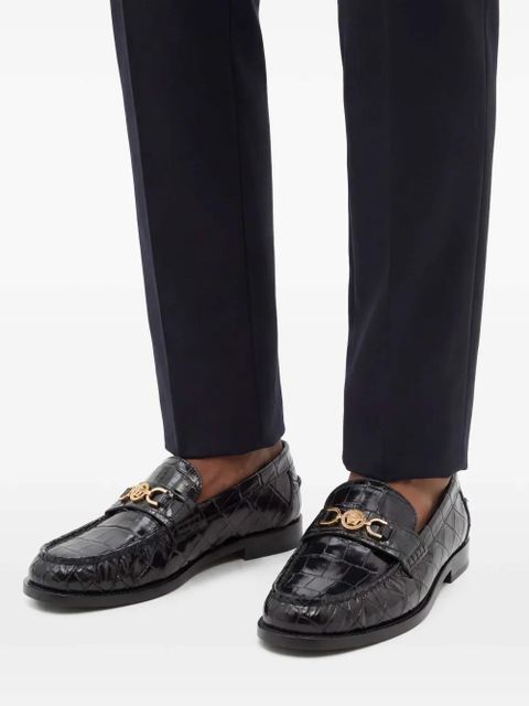 Versace Medusa '95 crocodile-embossed loafers - Black